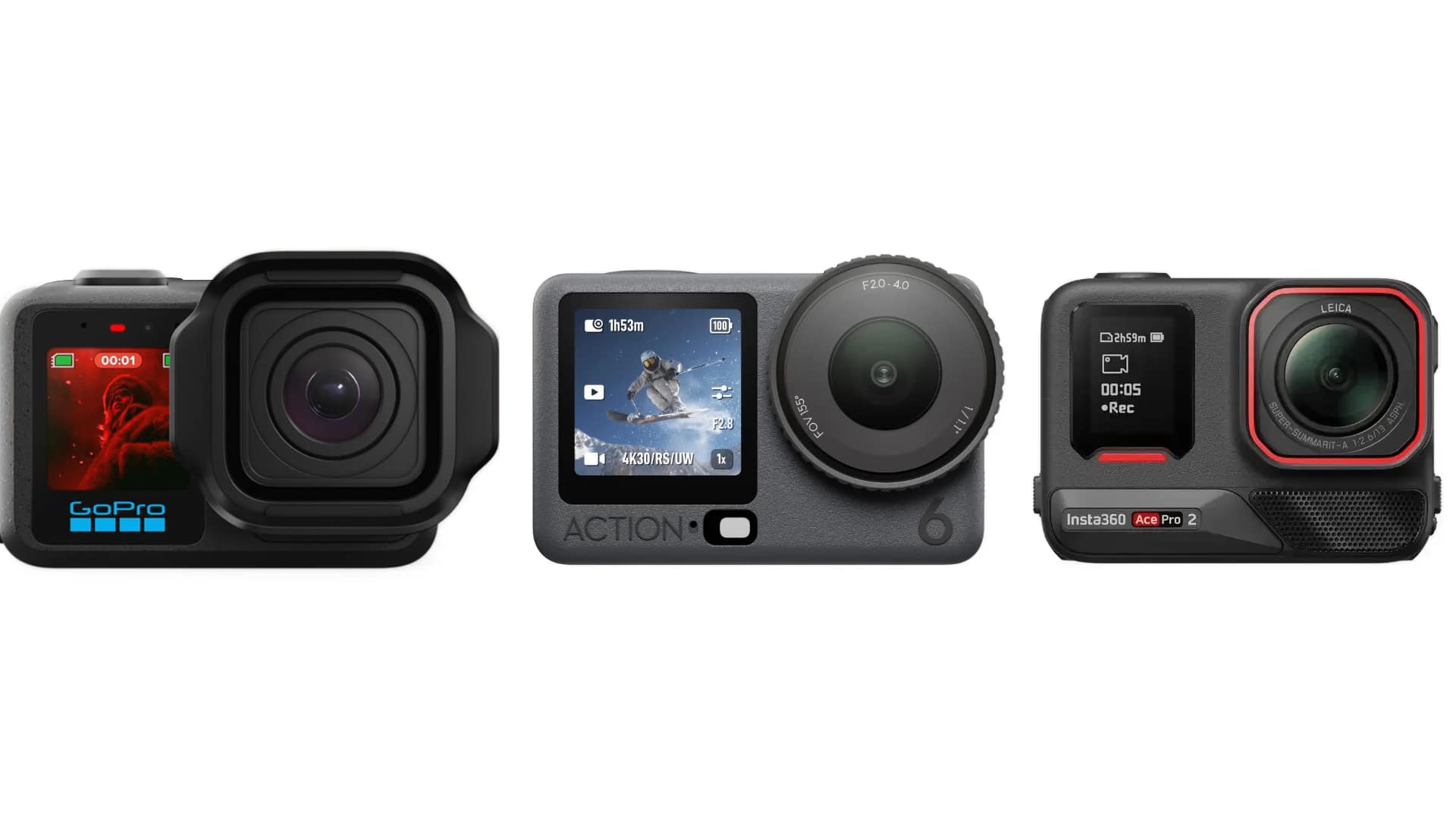 GoPro Mission 1 Pro vs DJI Action 6 vs Ace Pro 2
